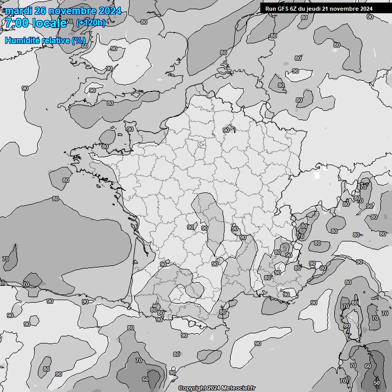 Modele GFS - Carte prvisions 