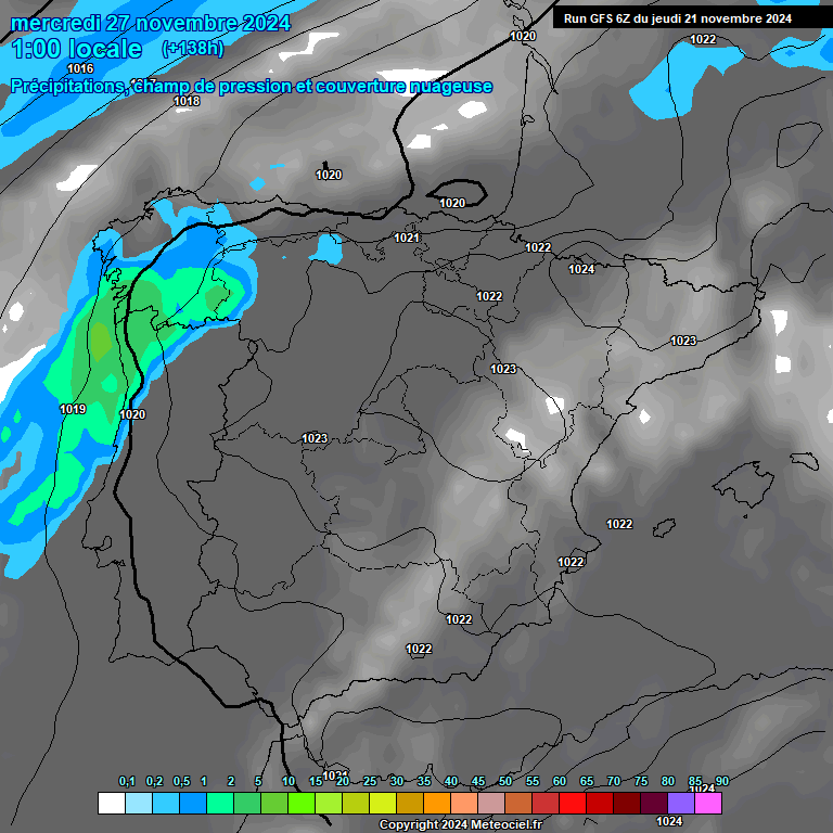 Modele GFS - Carte prvisions 