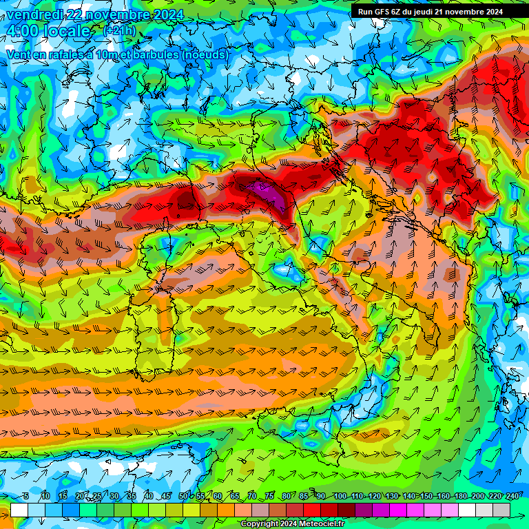 Modele GFS - Carte prvisions 