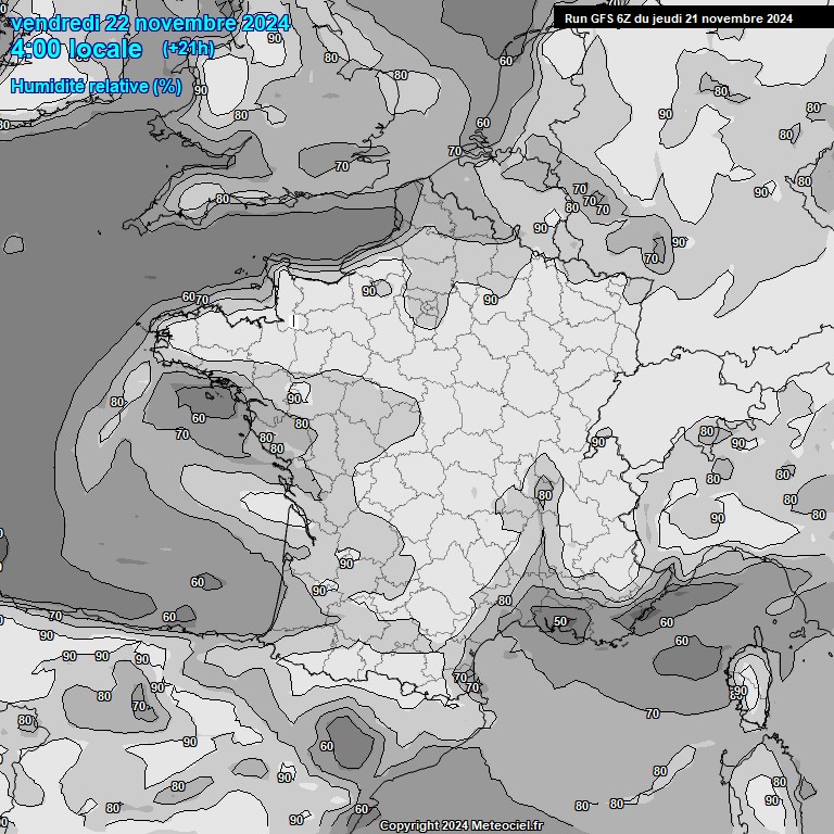 Modele GFS - Carte prvisions 