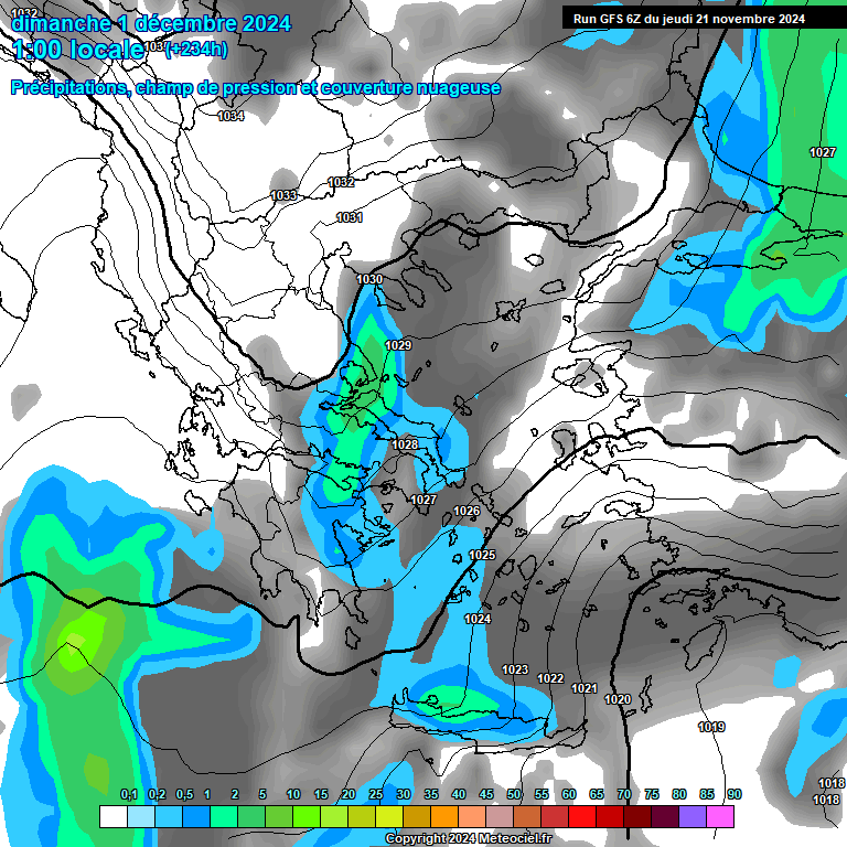 Modele GFS - Carte prvisions 