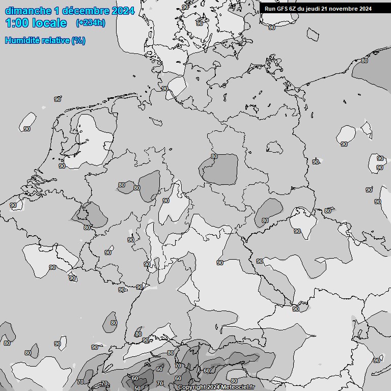 Modele GFS - Carte prvisions 