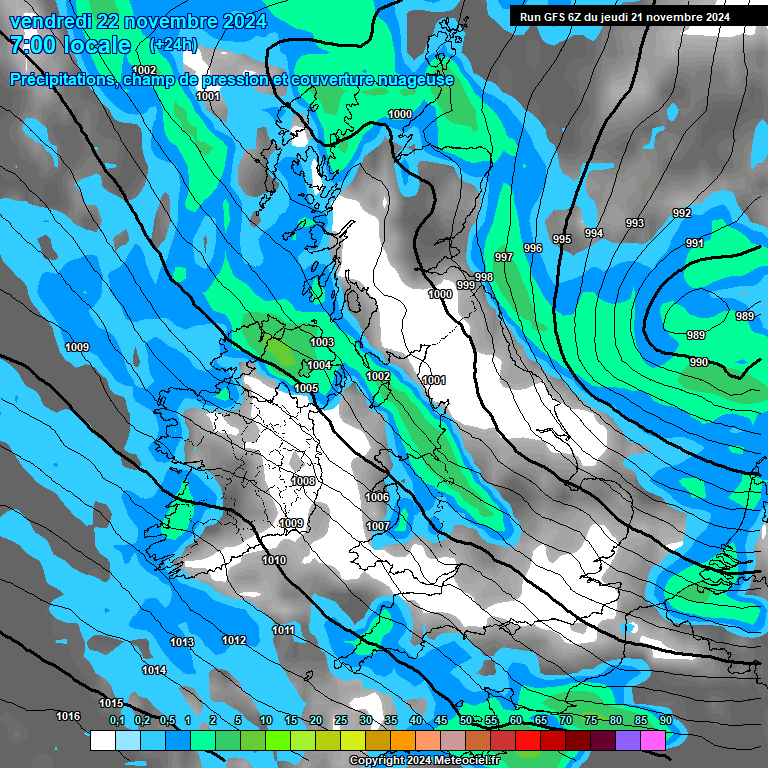 Modele GFS - Carte prvisions 