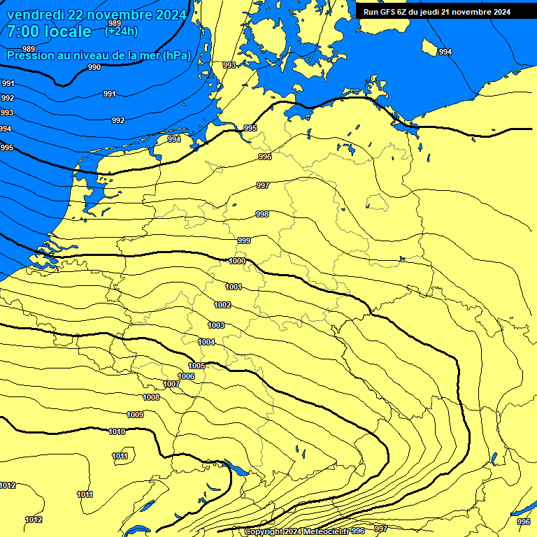 Modele GFS - Carte prvisions 