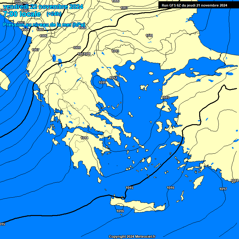 Modele GFS - Carte prvisions 