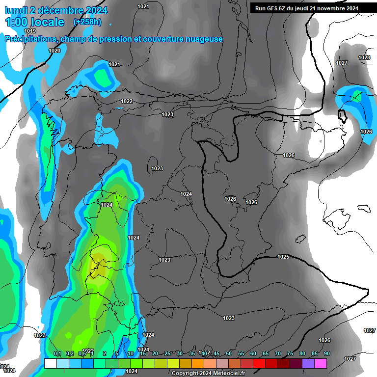 Modele GFS - Carte prvisions 