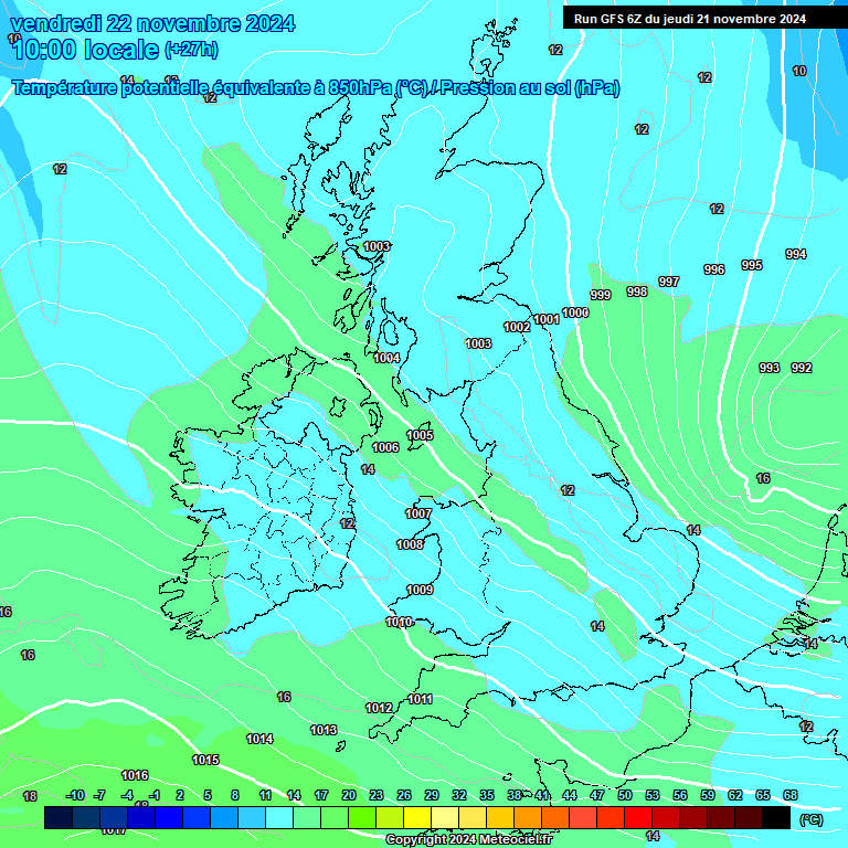 Modele GFS - Carte prvisions 