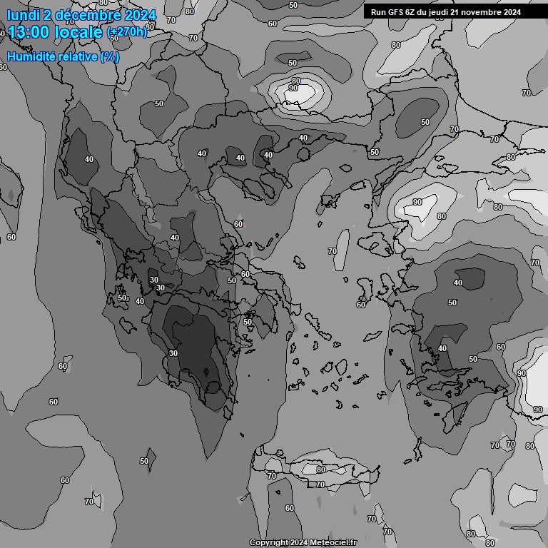 Modele GFS - Carte prvisions 