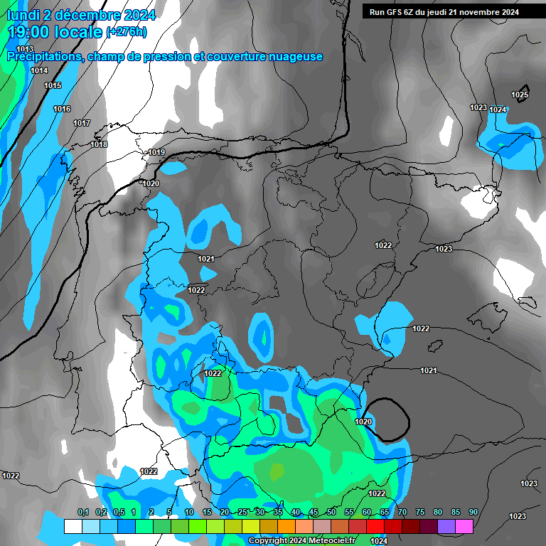 Modele GFS - Carte prvisions 