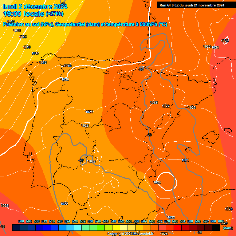 Modele GFS - Carte prvisions 