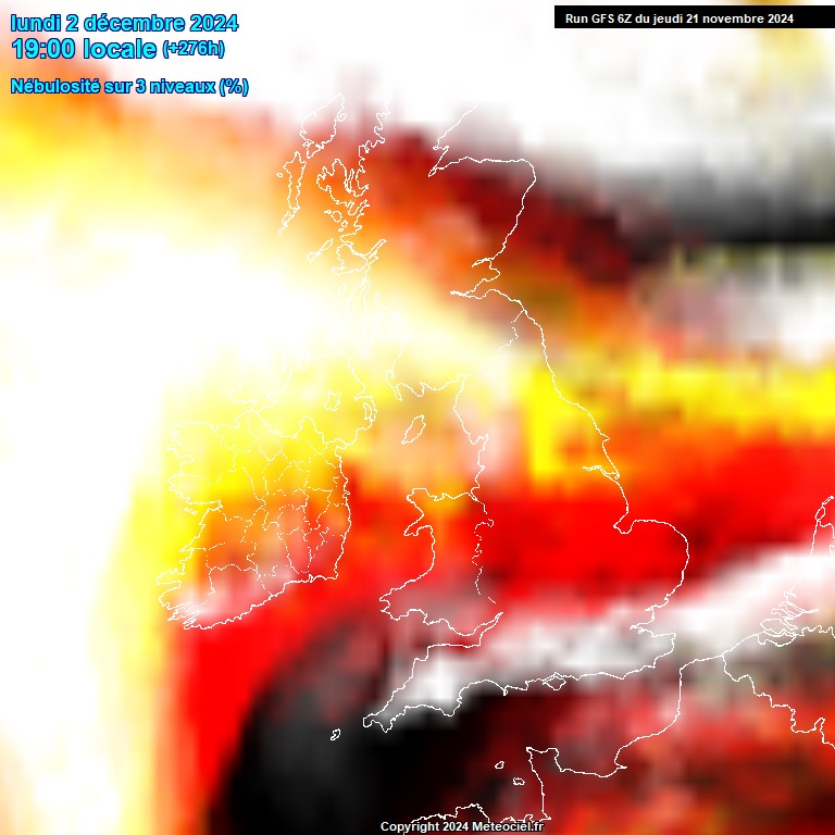 Modele GFS - Carte prvisions 