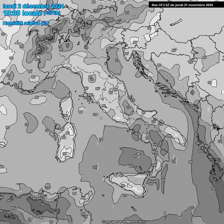 Modele GFS - Carte prvisions 