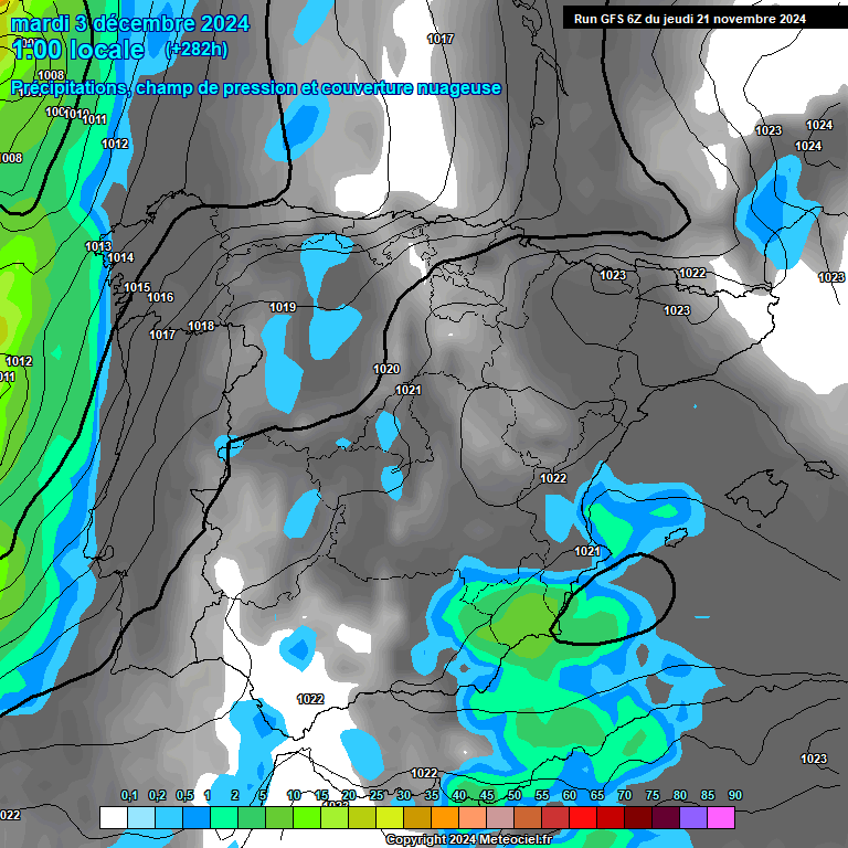 Modele GFS - Carte prvisions 