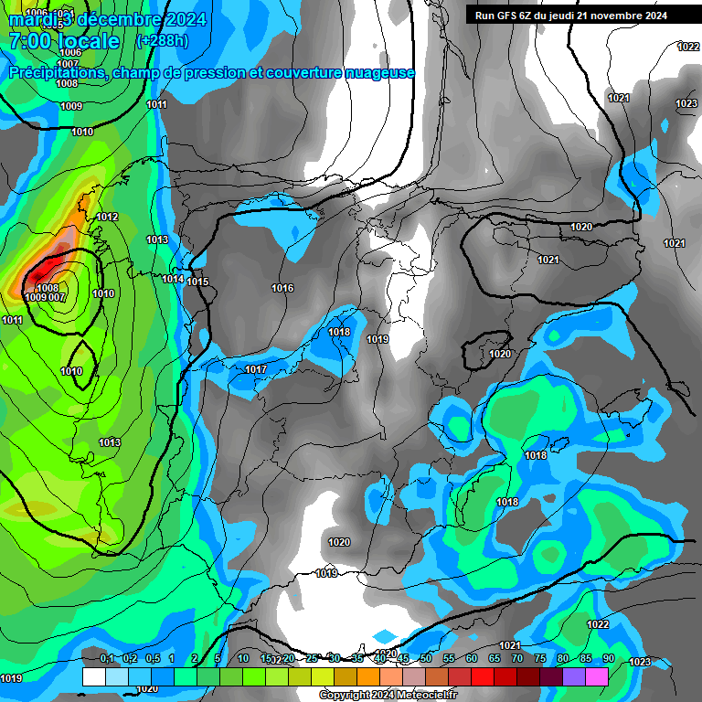 Modele GFS - Carte prvisions 