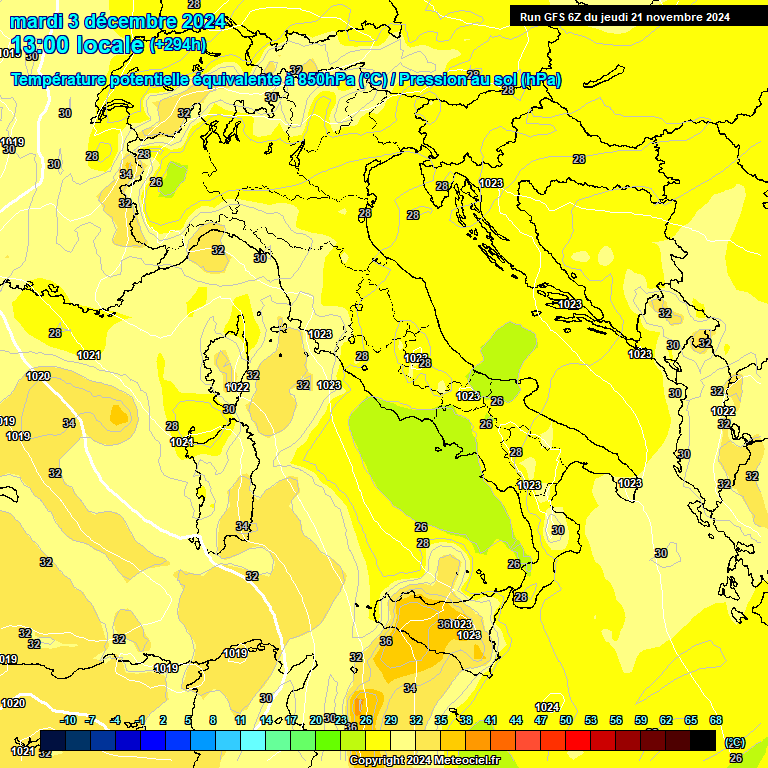 Modele GFS - Carte prvisions 