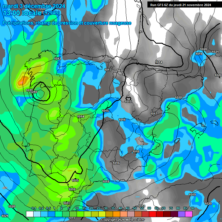 Modele GFS - Carte prvisions 