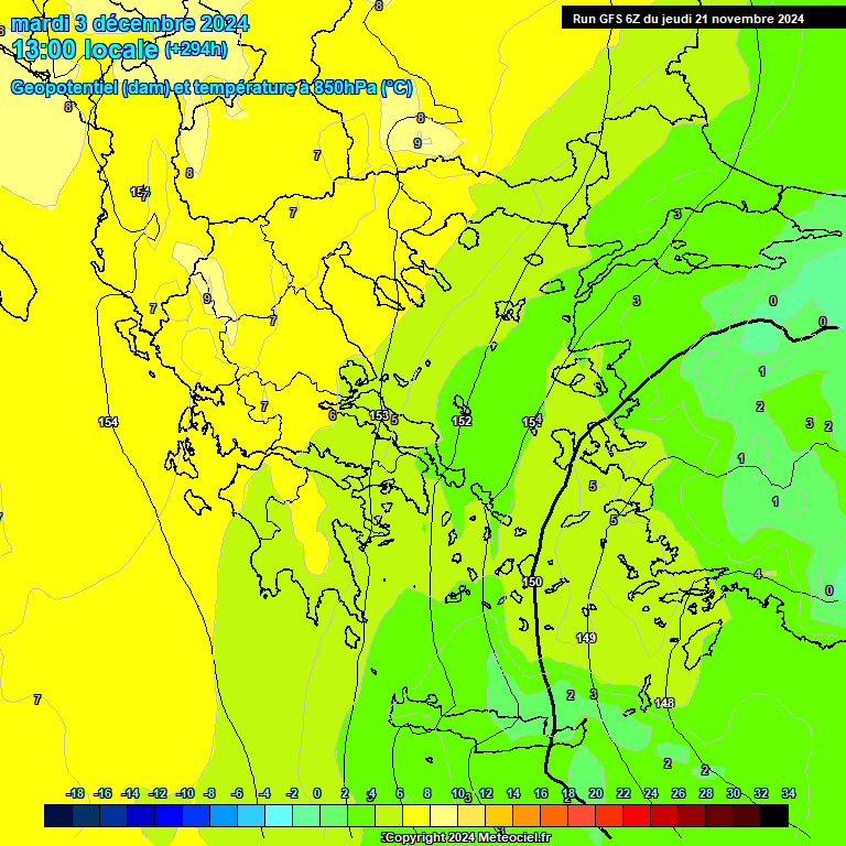 Modele GFS - Carte prvisions 