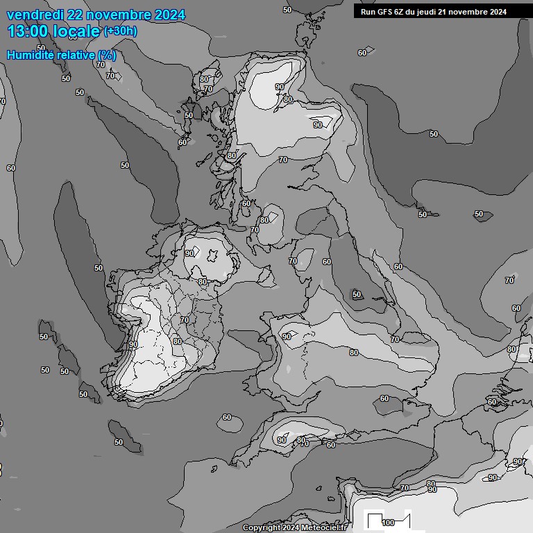 Modele GFS - Carte prvisions 