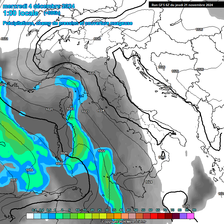 Modele GFS - Carte prvisions 