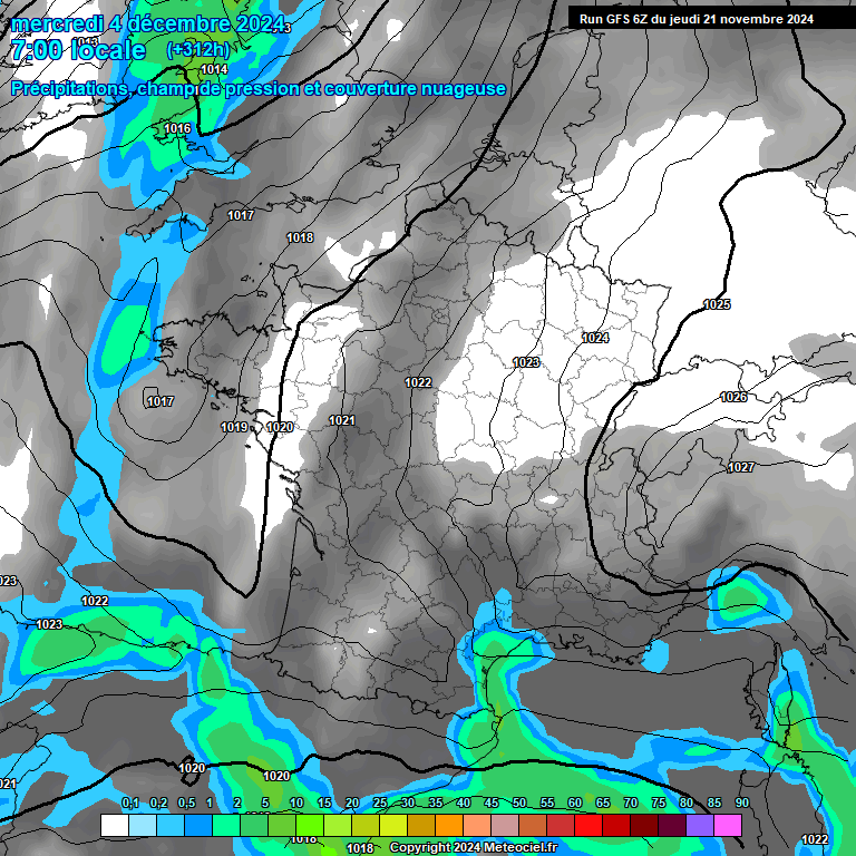 Modele GFS - Carte prvisions 