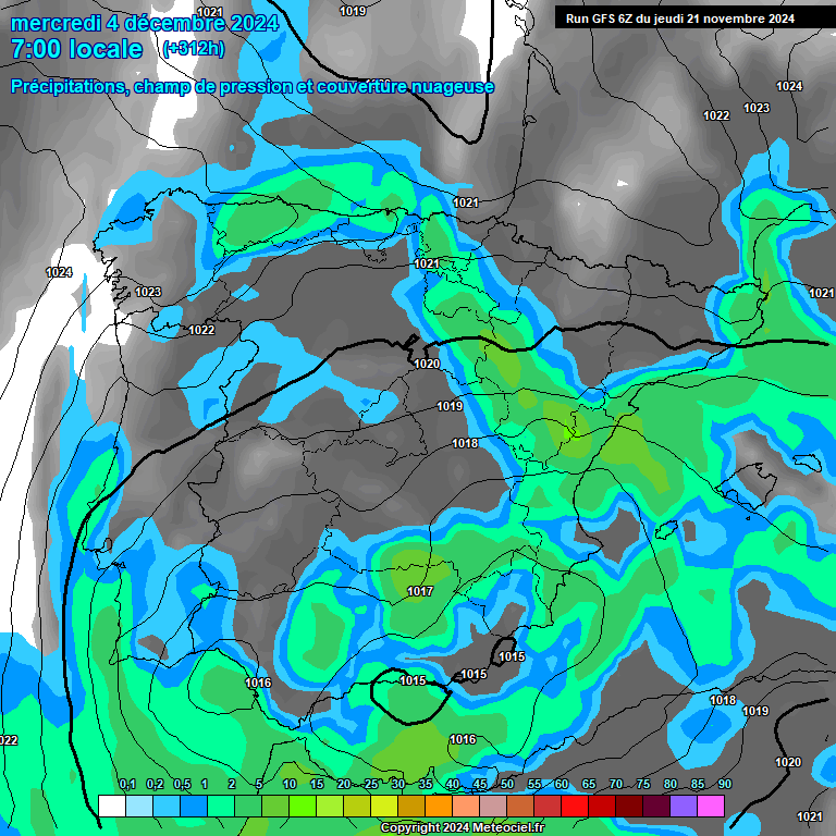 Modele GFS - Carte prvisions 