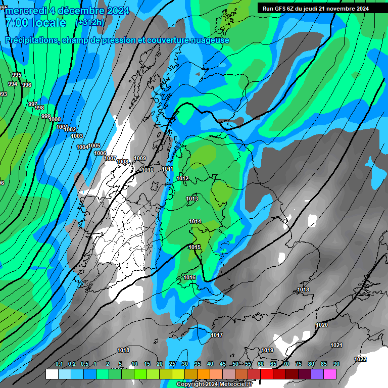 Modele GFS - Carte prvisions 