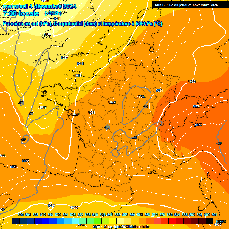 Modele GFS - Carte prvisions 