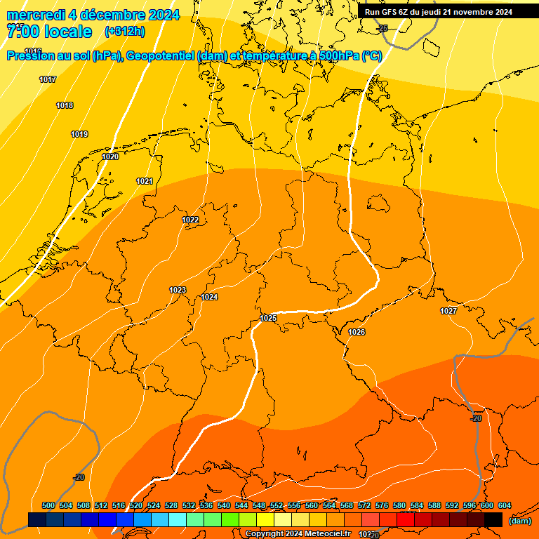 Modele GFS - Carte prvisions 