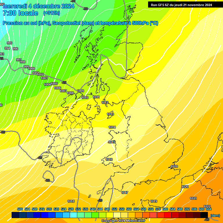 Modele GFS - Carte prvisions 