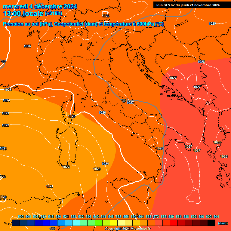 Modele GFS - Carte prvisions 