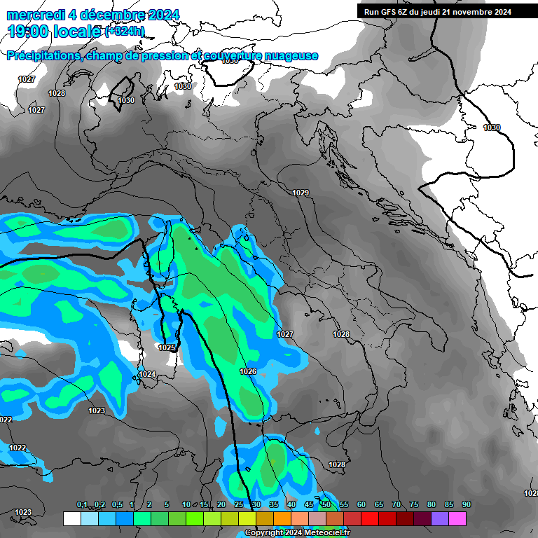 Modele GFS - Carte prvisions 