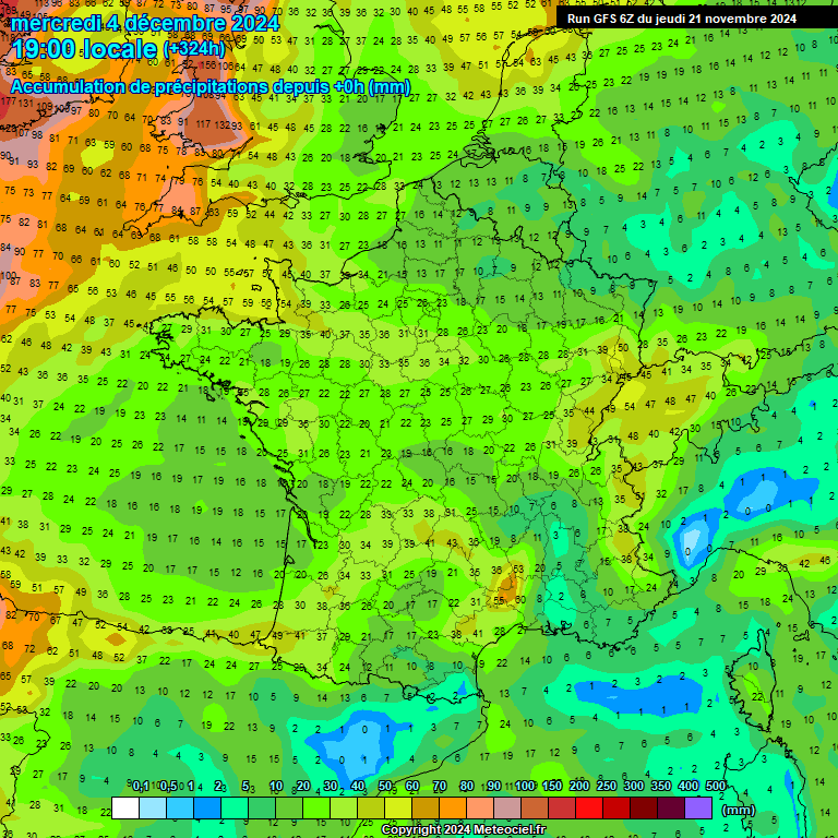 Modele GFS - Carte prvisions 