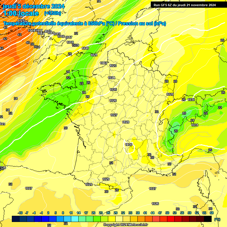 Modele GFS - Carte prvisions 