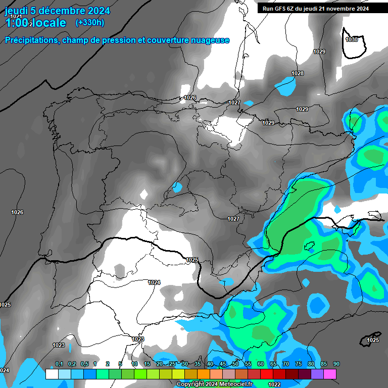 Modele GFS - Carte prvisions 