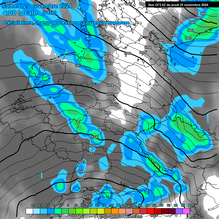 Modele GFS - Carte prvisions 