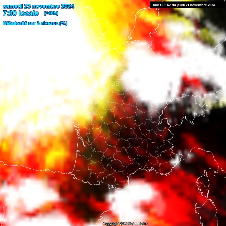 Modele GFS - Carte prvisions 