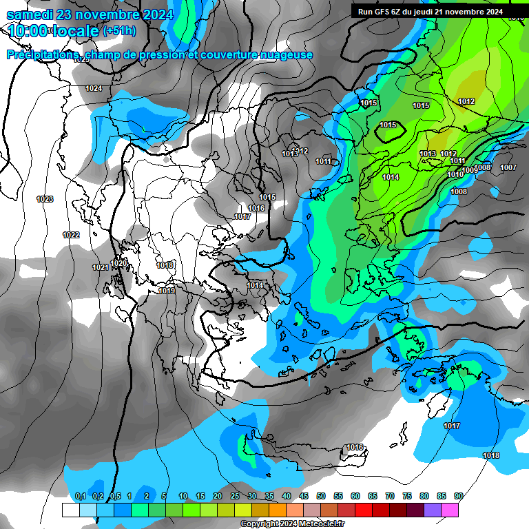 Modele GFS - Carte prvisions 