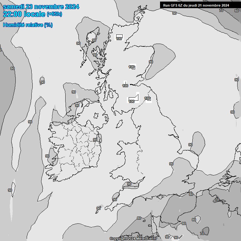 Modele GFS - Carte prvisions 