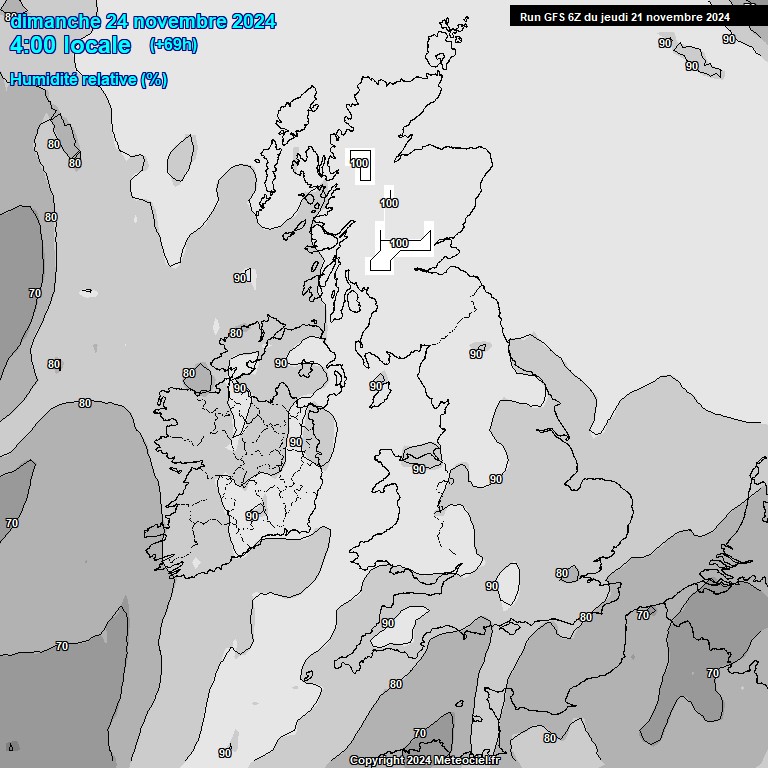 Modele GFS - Carte prvisions 