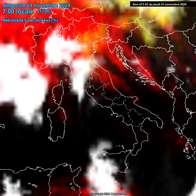 Modele GFS - Carte prvisions 