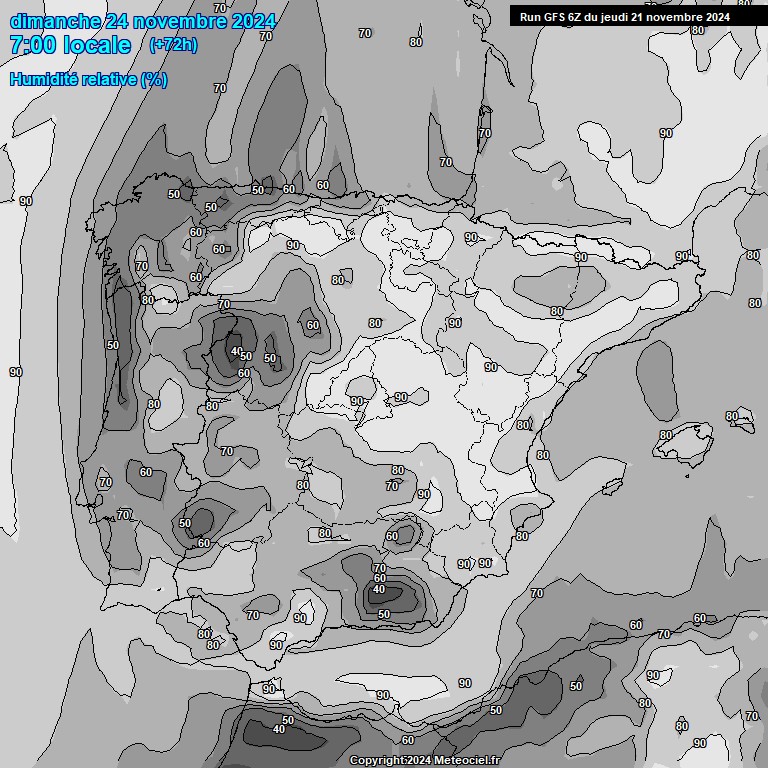 Modele GFS - Carte prvisions 