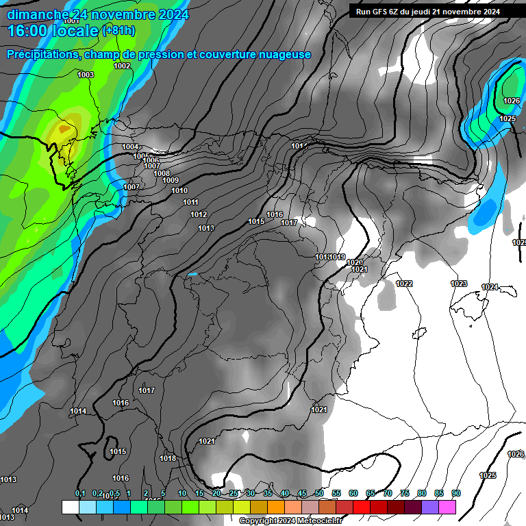 Modele GFS - Carte prvisions 