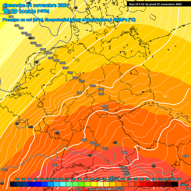 Modele GFS - Carte prvisions 