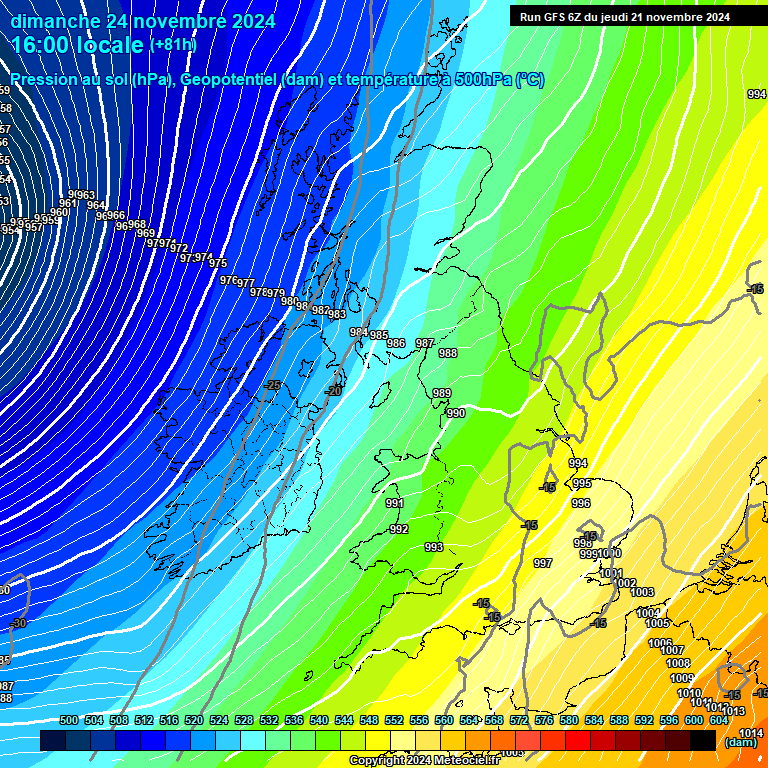 Modele GFS - Carte prvisions 