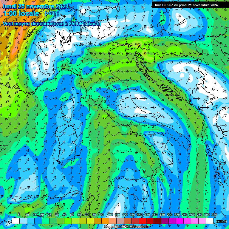 Modele GFS - Carte prvisions 