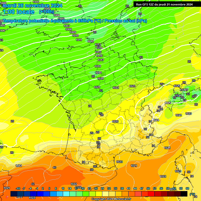 Modele GFS - Carte prvisions 