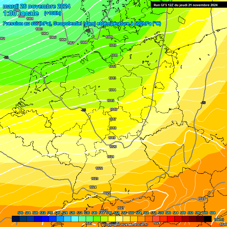 Modele GFS - Carte prvisions 