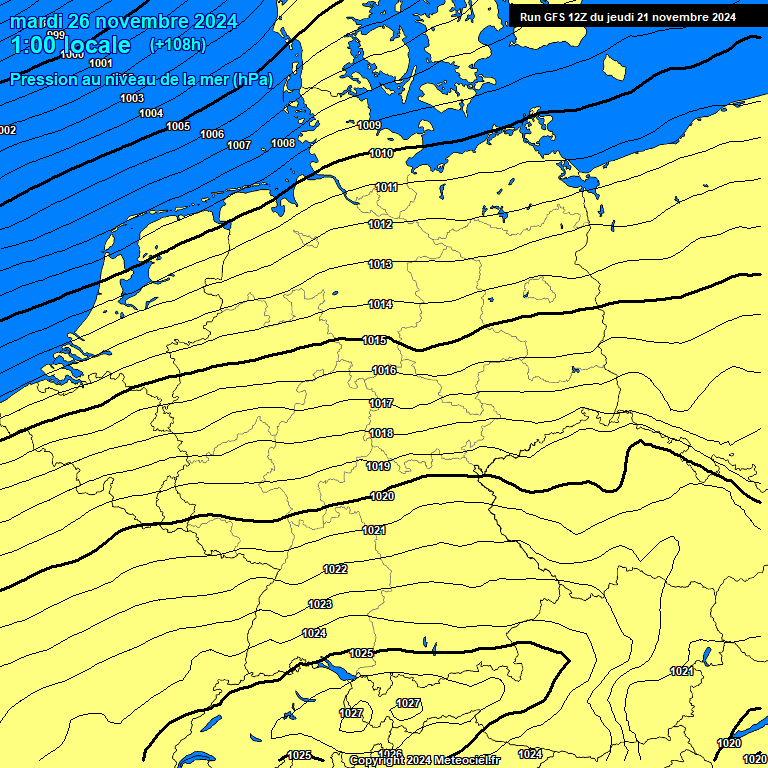 Modele GFS - Carte prvisions 