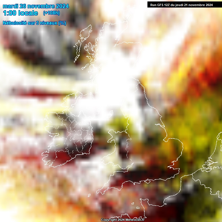 Modele GFS - Carte prvisions 