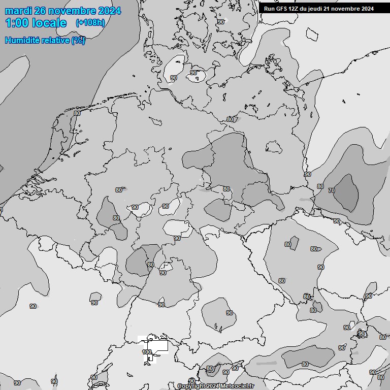 Modele GFS - Carte prvisions 